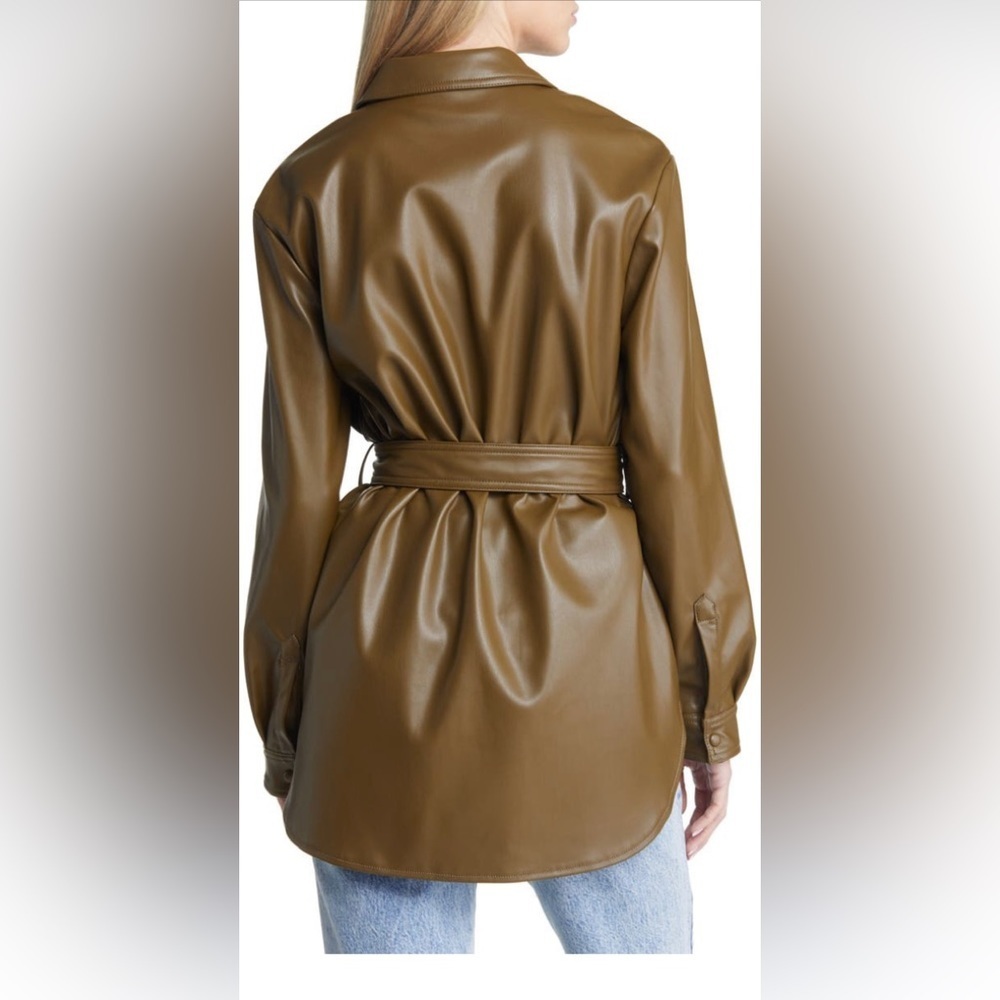 VERO MODA
Bella Faux Leather shirt olive green jacket /size M - Picture 2 of 6
